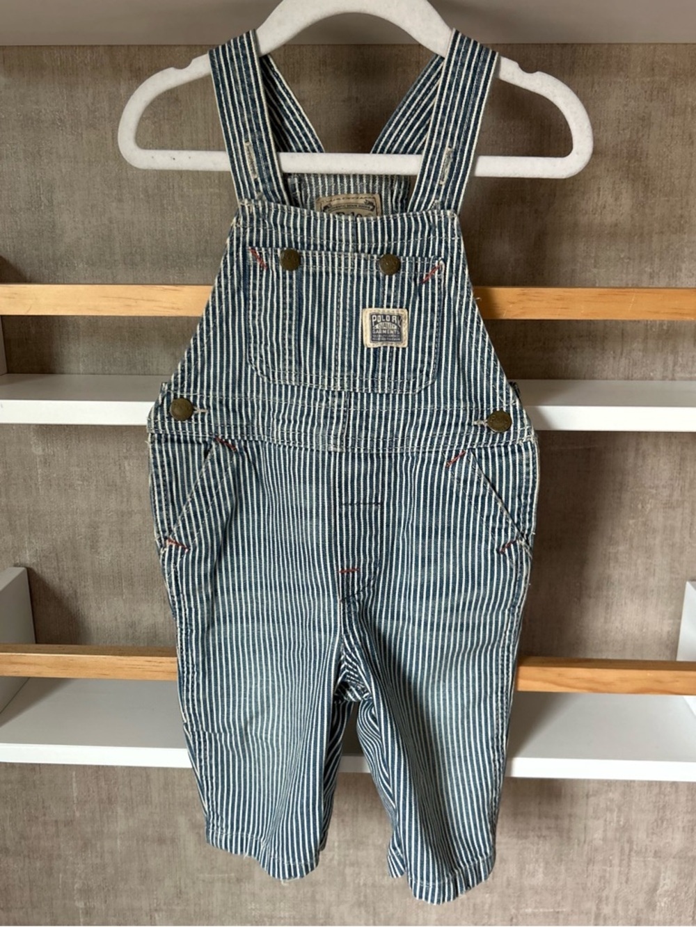 Polo by Ralph Lauren denim and White Striped Kids Overalls